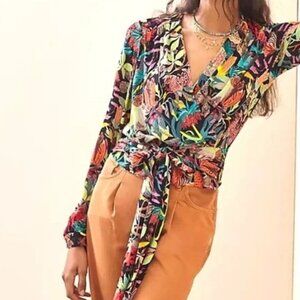 Anthropologie Michelle Morin Jungle Floral Blouse.